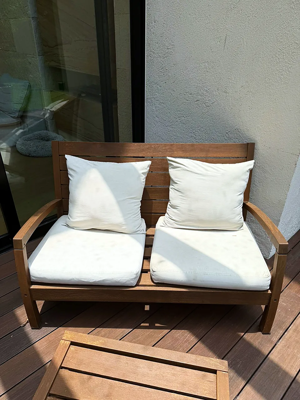 Sillón de terraza antes del trabajo